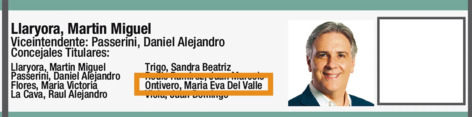 Eva Ontivero figuraba como candidata a concejal del espacio de Llaryora en la BUS