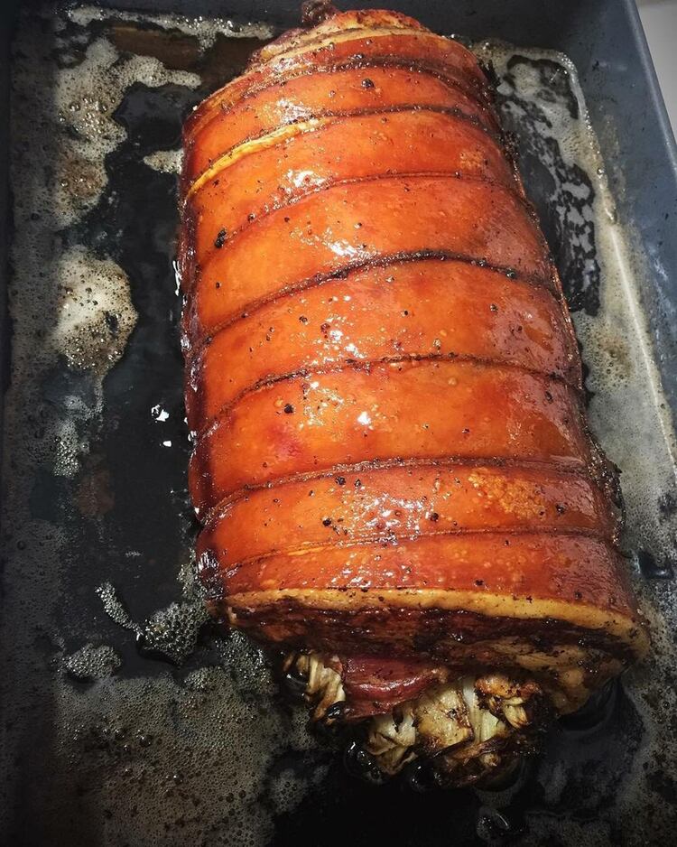 La cocción perfecta para la porchetta de cerdo es de 2 horas