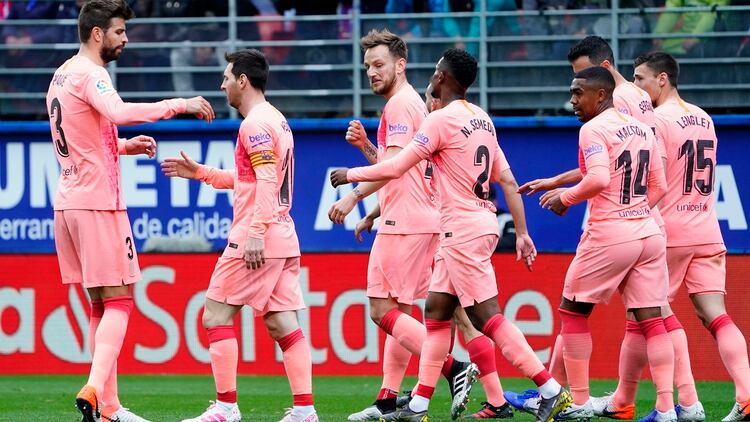 Los festejos volvieron a ser moderados, como en la victoria ante Getafe. El dolor por la eliminación del equipo ante Liverpool persiste en Barcelona (Foto: STRINGER / AFP)