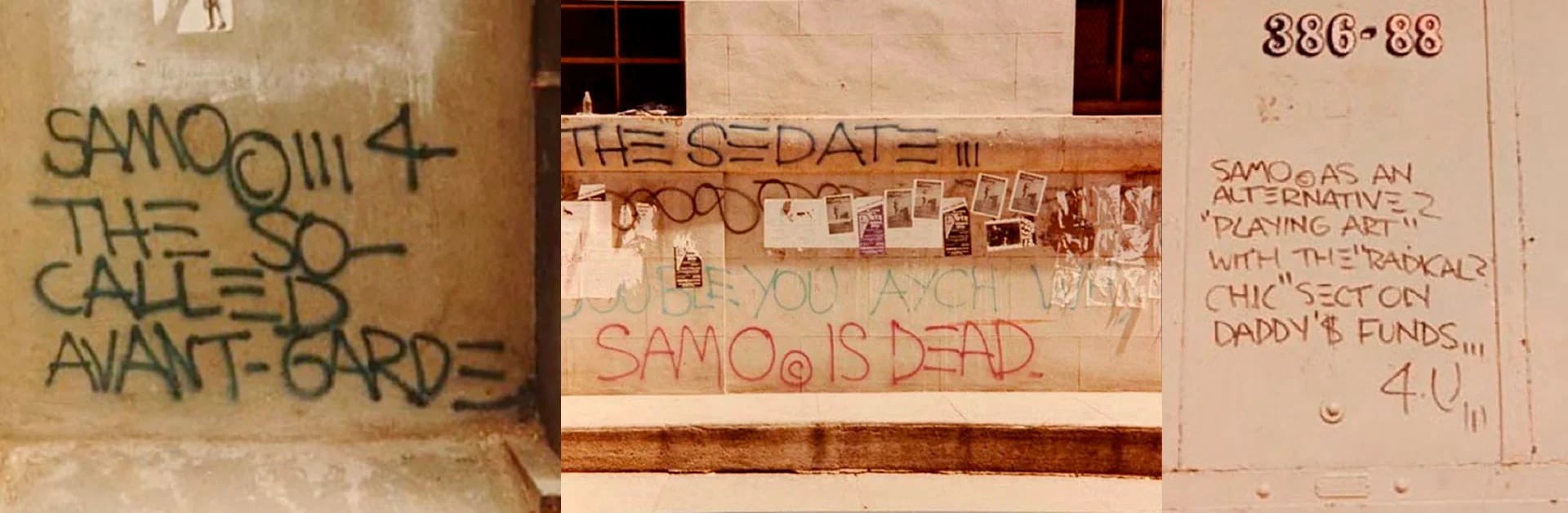 Tres grafitis de SAMO (Archivo SAMO)
