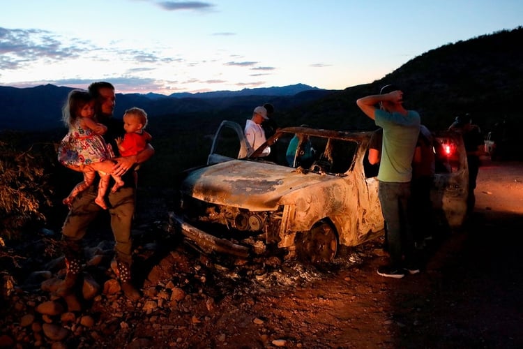 Escena de la masacre de la familia LeBaron, en el límite entre Chihuahua y Sonora (The New York Times)
