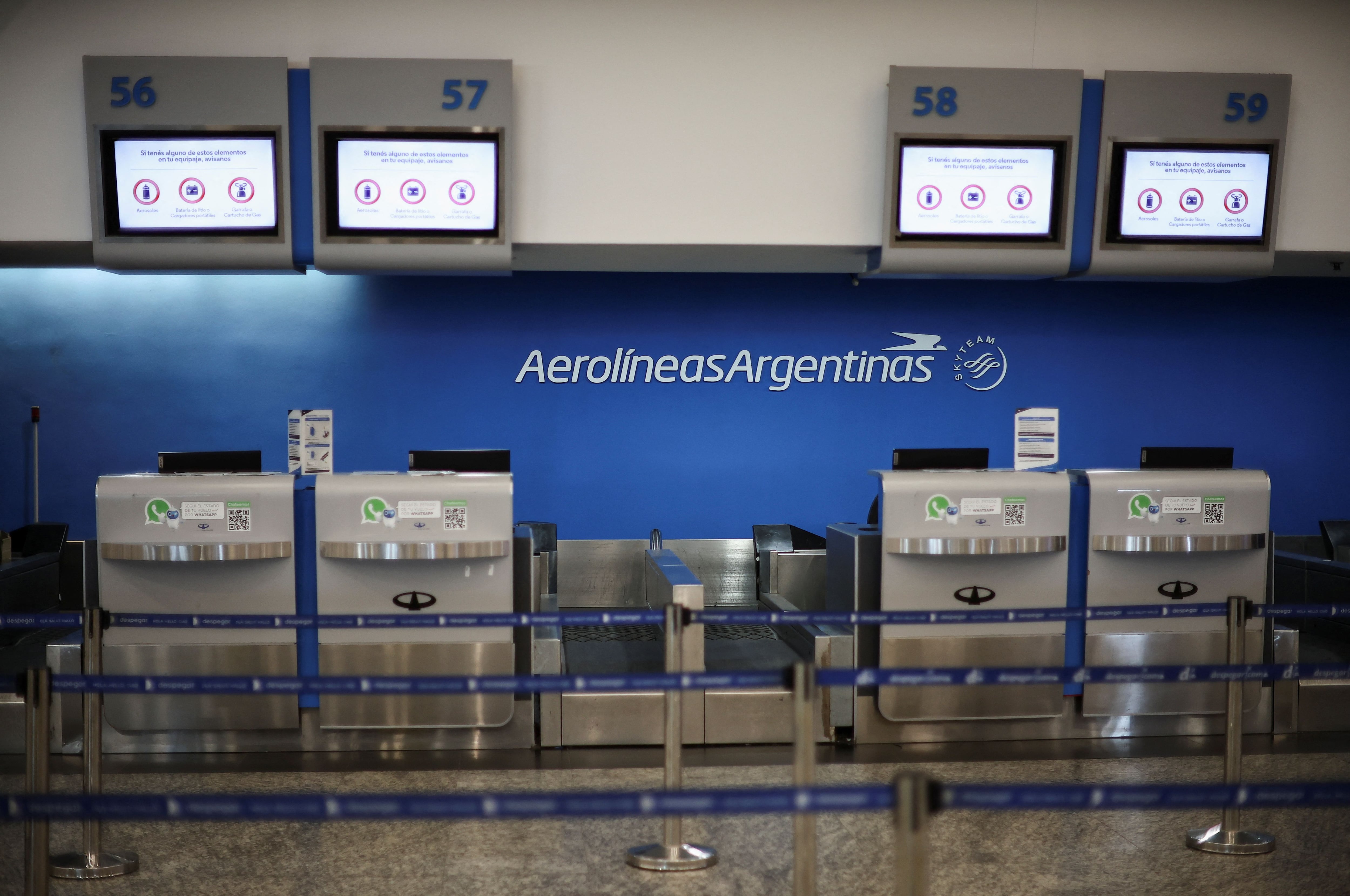 Aerolíneas Argentinas tuvo un resultado financiero negativo en 2023 de $384.239 millones (REUTERS/Agustin Marcarian)