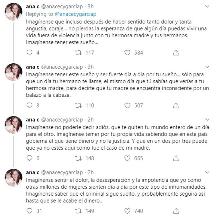 Ana Cecilia narró la experiencia que vivió su familia el 4 de enero de 2019, cuando su padre golpeó con un bate a su madre, Abril Pérez. (Foto: Captura de pantalla)