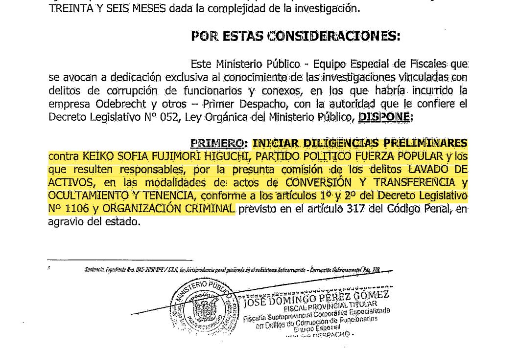 Resolución de José Domingo Pérez del 5 de julio de 2021