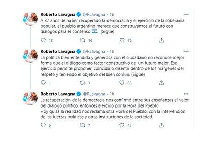 Los tuits de Roberto Lavagna