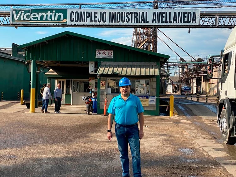 Máximo Podoan, en una de las plantas del grupo en Avellaneda