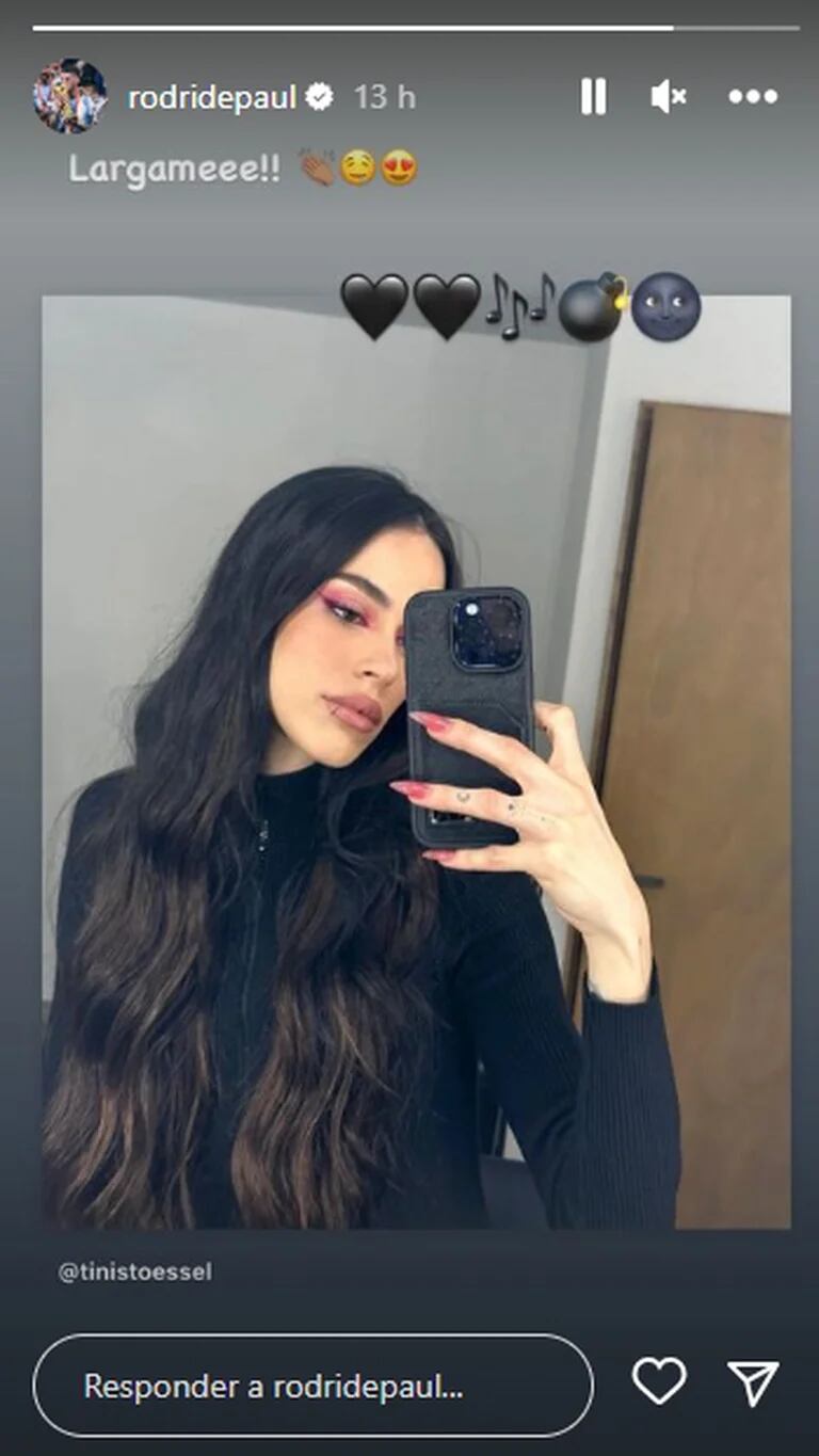 Rodrigo De Paul compartió la imagen de Tini con su cambio de look