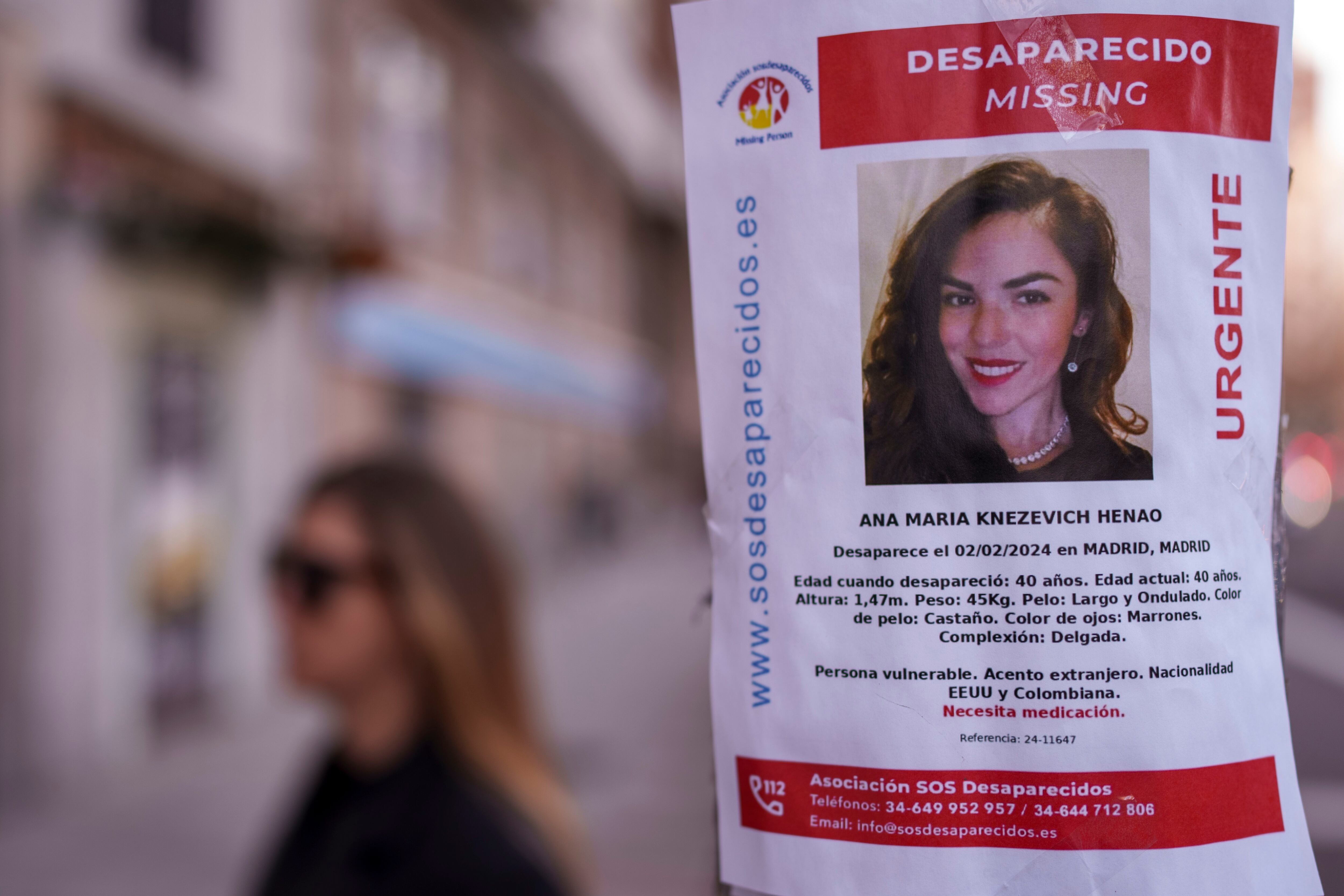 María Knezevich Henao, de 40 años, desapreció el 2 de febrero de 2024, en Madrid (España) - crédito Manu Fernández/AP