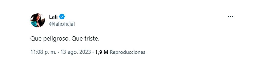 El mensaje de Lali Espósito tras los primeros resultados de las PASO celebradas en Argentina (Twitter)