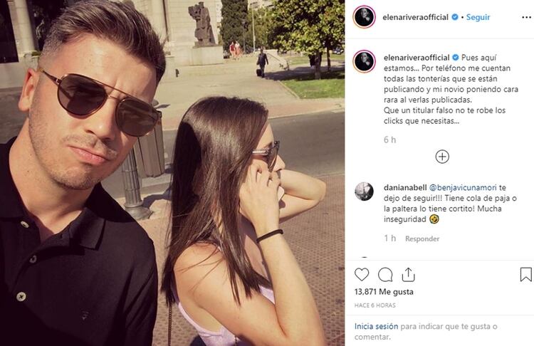 La actriz española apeló a su cuenta de Instagram para presentar a su novio y echar por tierra los rumores que la vincularon al galán chileno 