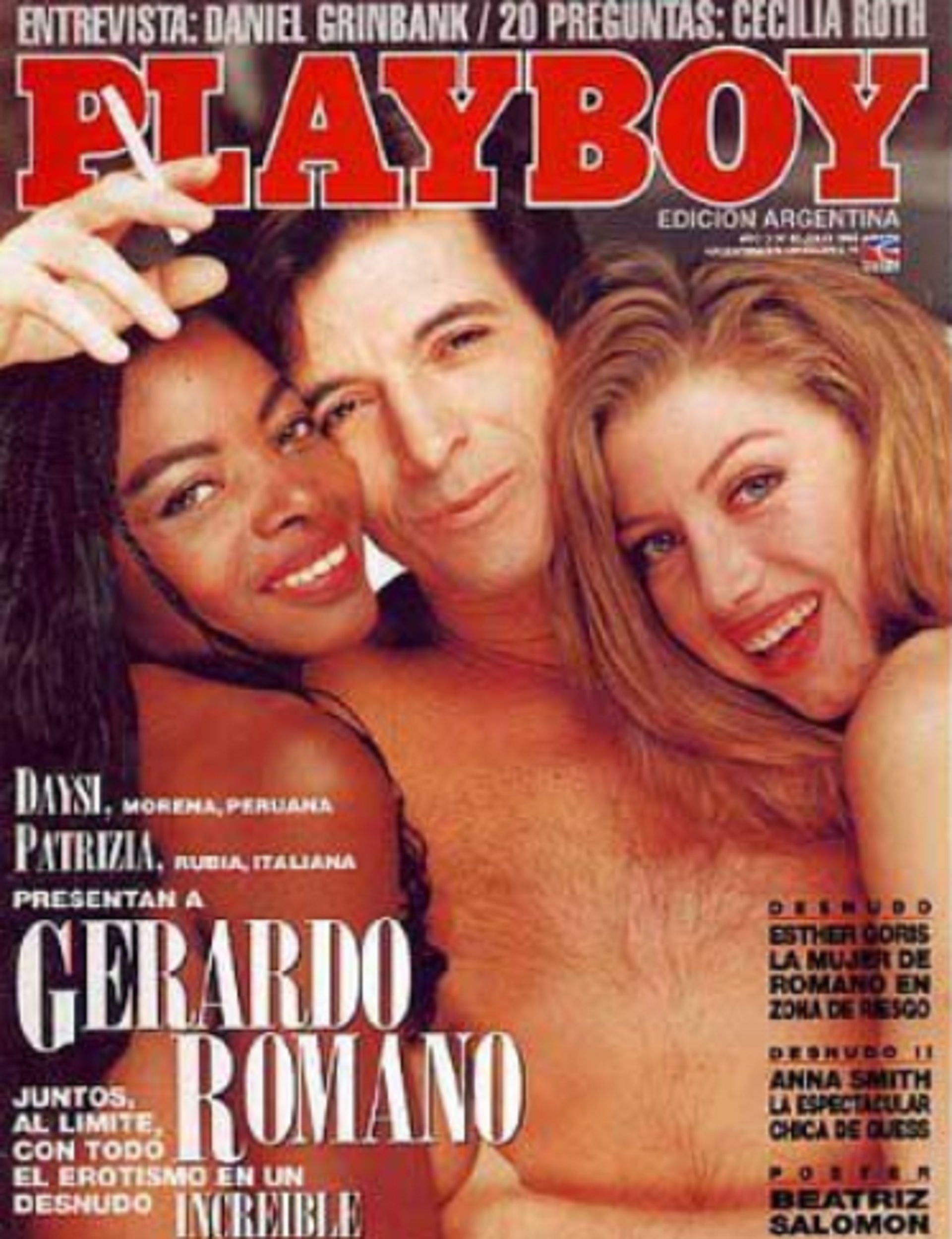 Gerardo Romano, siempre al límite de todo, en la tapa de Playboy, en los 90