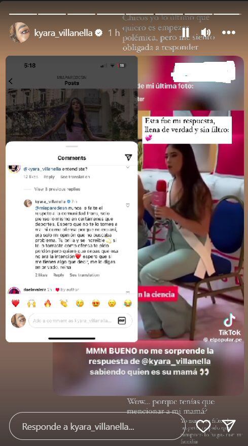 Kyara Villanella le responde a usuaria que la criticó por sus opiniones en Miss Teen Universe 2023.