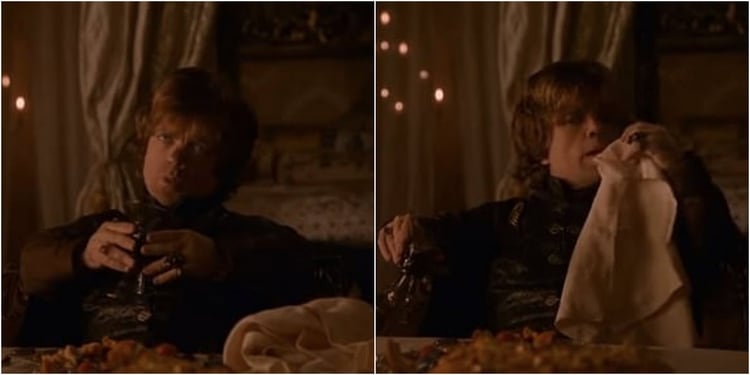 La servilleta de Tyrion se mueve inexplicablemente de lugar (Foto: Captura de pantalla HBO)