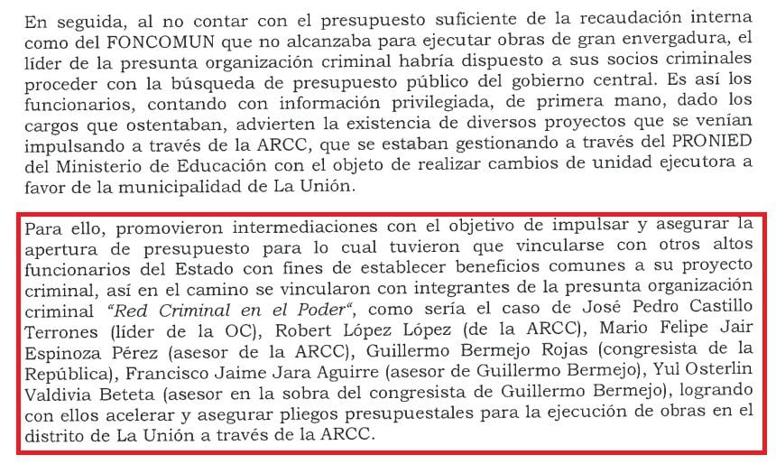 Resolución judicial detalla las movidas de Fernando Ipanaque, exalcalde de La Unión, para acercarse al entorno del expresidente Pedro Castillo y del congresista Guillermo Bermejo.