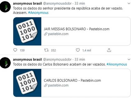 Las publicaciones de Anonymous Brasil