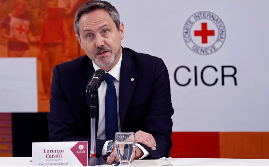 Lorenzo Caraffi, jefe de la delegación del Comité Internacional de la Cruz Roja en Colombia, durante la presentación de su balance de "retos humanitarios" para 2023, en Bogotá.
Mauricio Dueñas/EFE