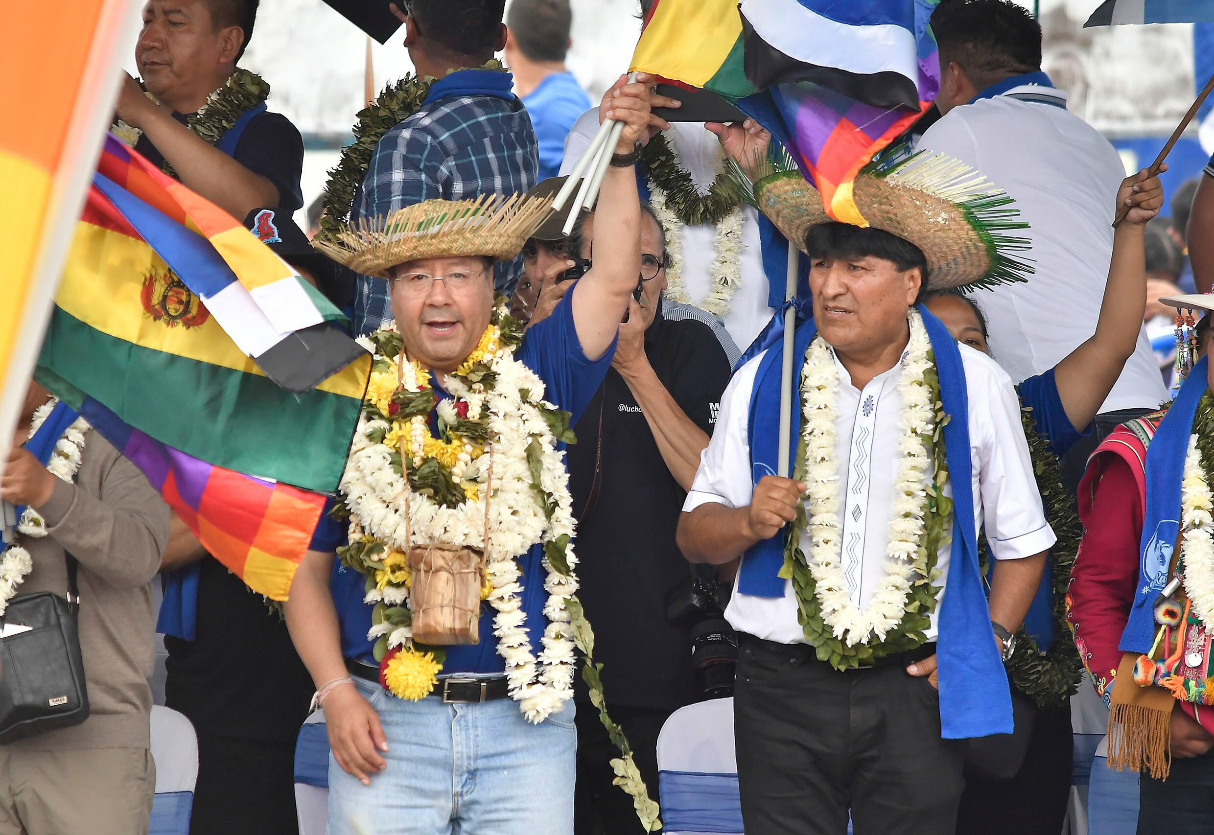 El MAS cumple 29 años y habrá dos celebraciones: una del ala que responde al presidente Arce, y otra de los dirigentes afines a Evo Morales (EFE/Jorge Ábrego)