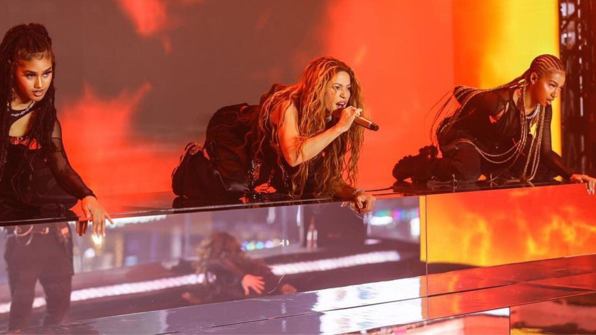 Shakira en una foto de sus redes sociales durante el concierto gratuito en el Times Square de Nueva York