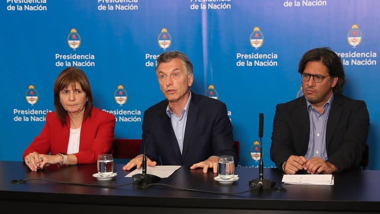 Patricia Bullrich, Mauricio Macri y Germán Garavano