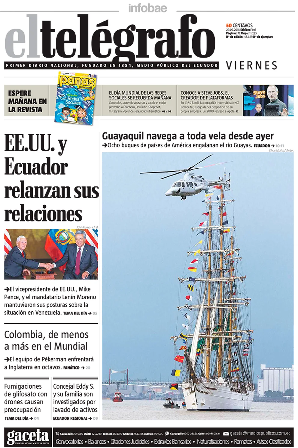 El Telégrafo Ecuador Viernes 29 De Junio De 2018 Infobae 