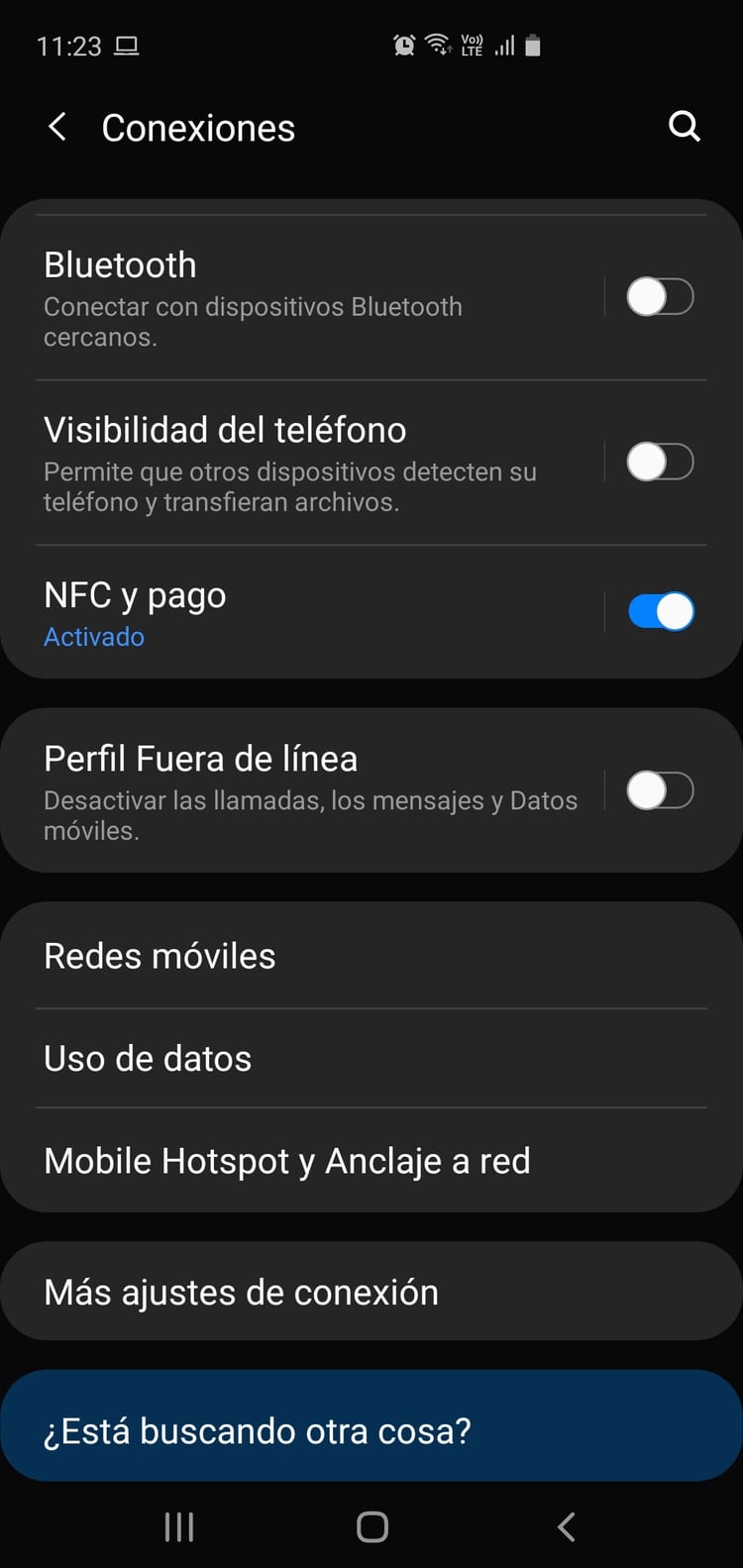 Dentro del menú de configuración del celular la opción 