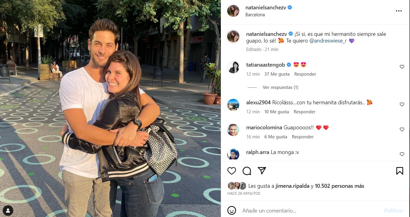 Nataniel Sánchez comparte foto con Andrés Wiese. (Instagram)