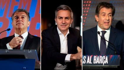 candidatos a presidente del Barcelona: Joan Laporta, Victor Font y Toni Freixa