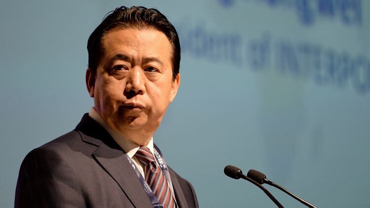 El desaparecido presidente de Interpol, Meng Hongwei (AFP)