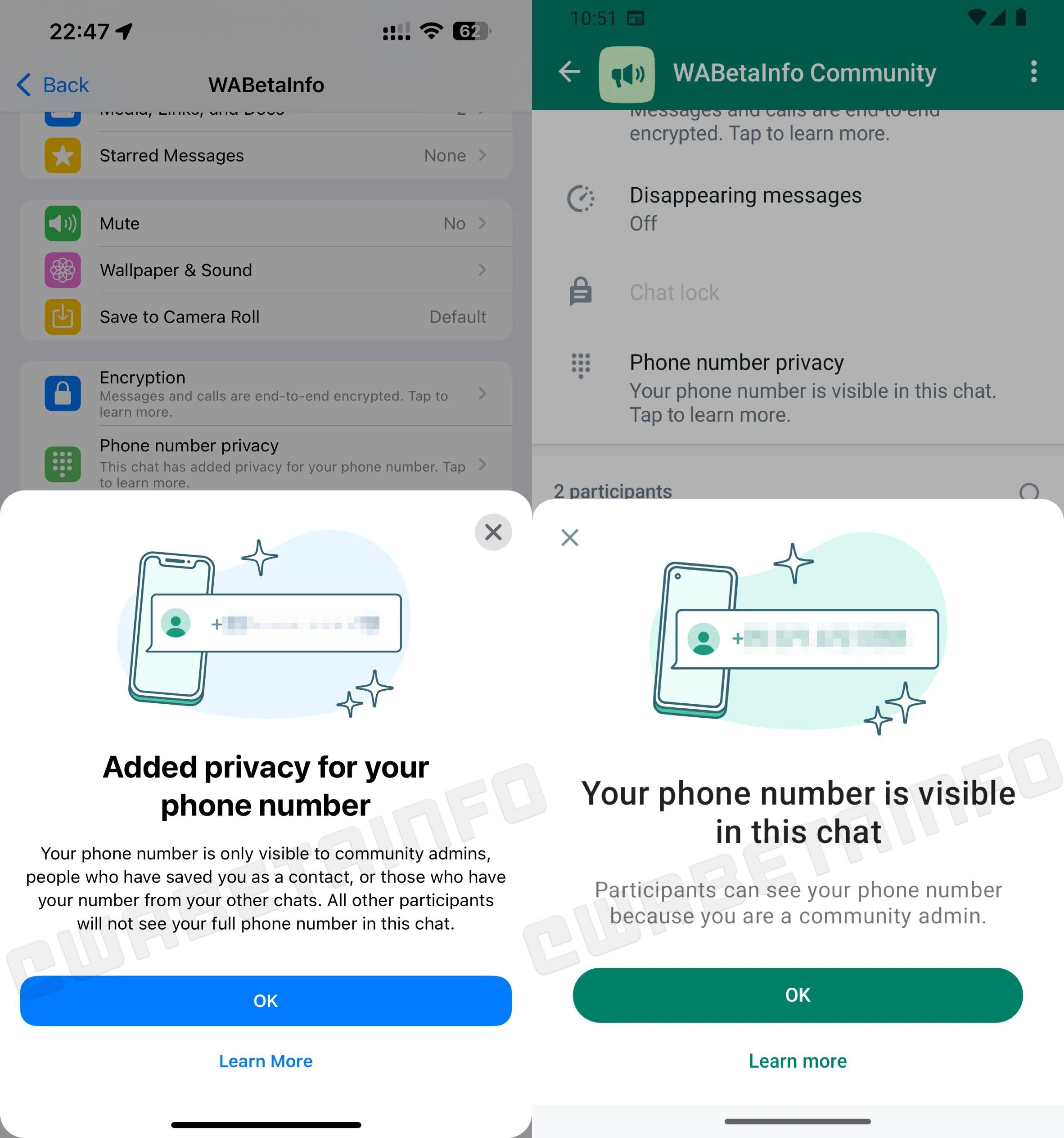 WhatsApp permitirá ocultar el número de celular en las Comunidades. (WABetaInfo)
