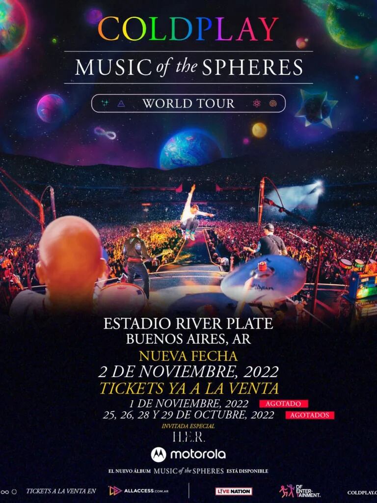 Las fechas de Coldplay en Argentina
