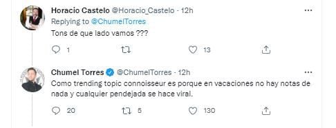Chumel Torres contestó a un usuario que cuestionó su pronunciamiento. (Foto: captura de pantalla)