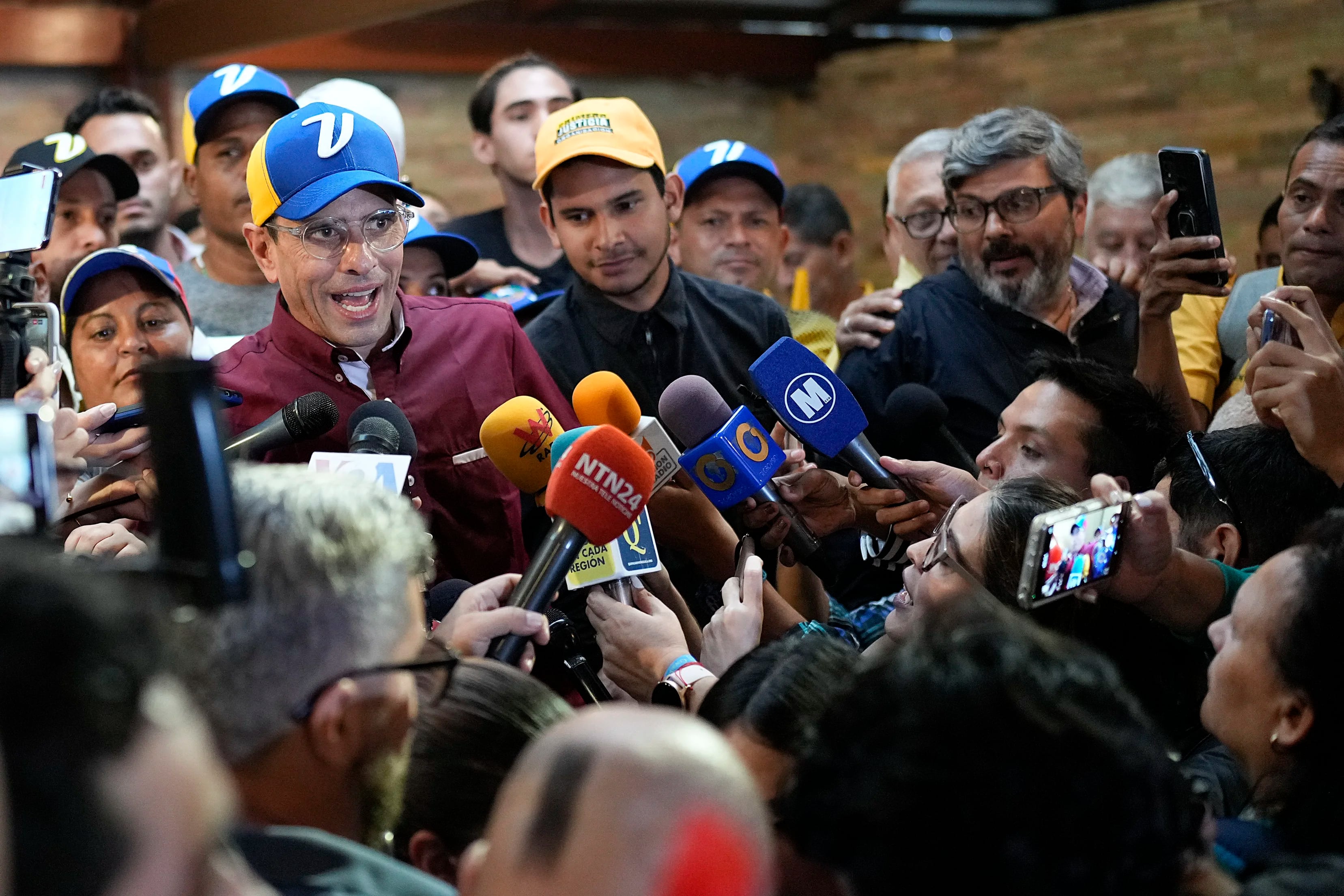 El líder opositor Henrique Capriles, del partido Primero Justicia (AP Foto/Matías Delacroix)