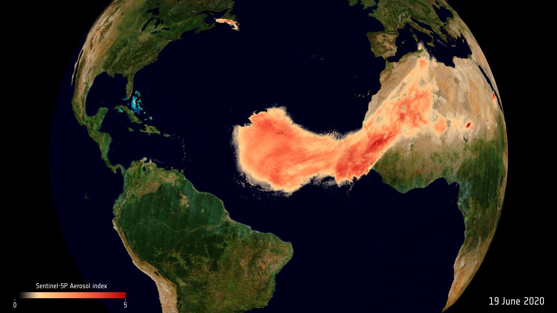 Los datos de los satélites Copernicus Sentinel y el satélite Aeolus muestran las grandes cantidades de partículas de polvo del desierto del Sahara en el norte de África durante 2020, pues su tamaño fue inusual (Europa Press)