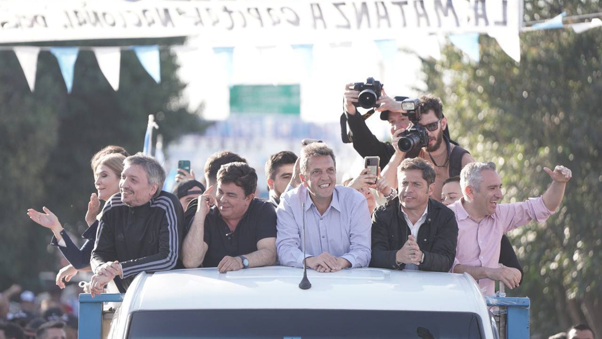 Massa Axel Kicillof Máximo Kirchner caravana en La Matanza