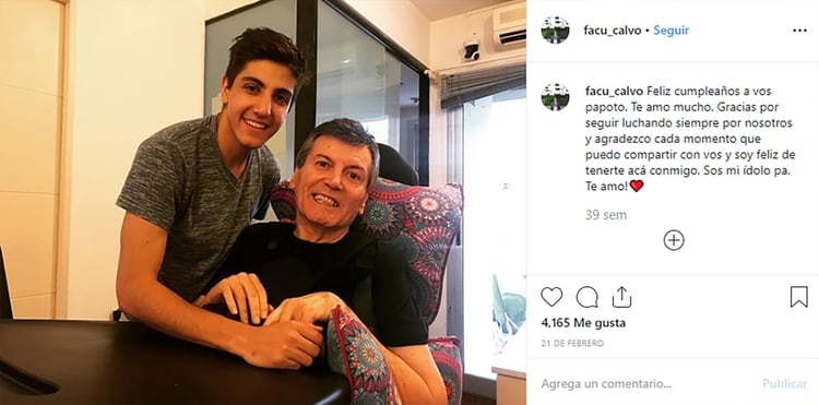 Carlín Calvo con su hijo, Facundo (Foto: Instagram)