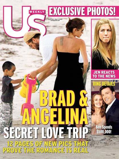 Angelina Jolie y Brad Pitt se enamoraron durante la filmaciÃ³n de la pelÃ­cula "Srt&Sra Smith". Ãl estaba casado con Jennifer Aniston y mantuvieron oculto el romance, pero la infidelidad se hizo pÃºblica