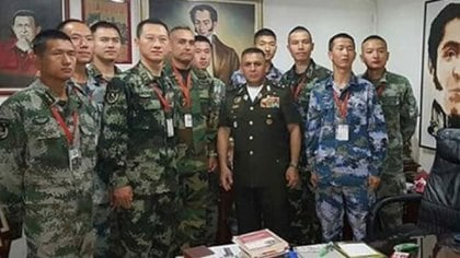 Militares chinos en la Escuela de Operaciones Especiales de Venezuela, julio 2019