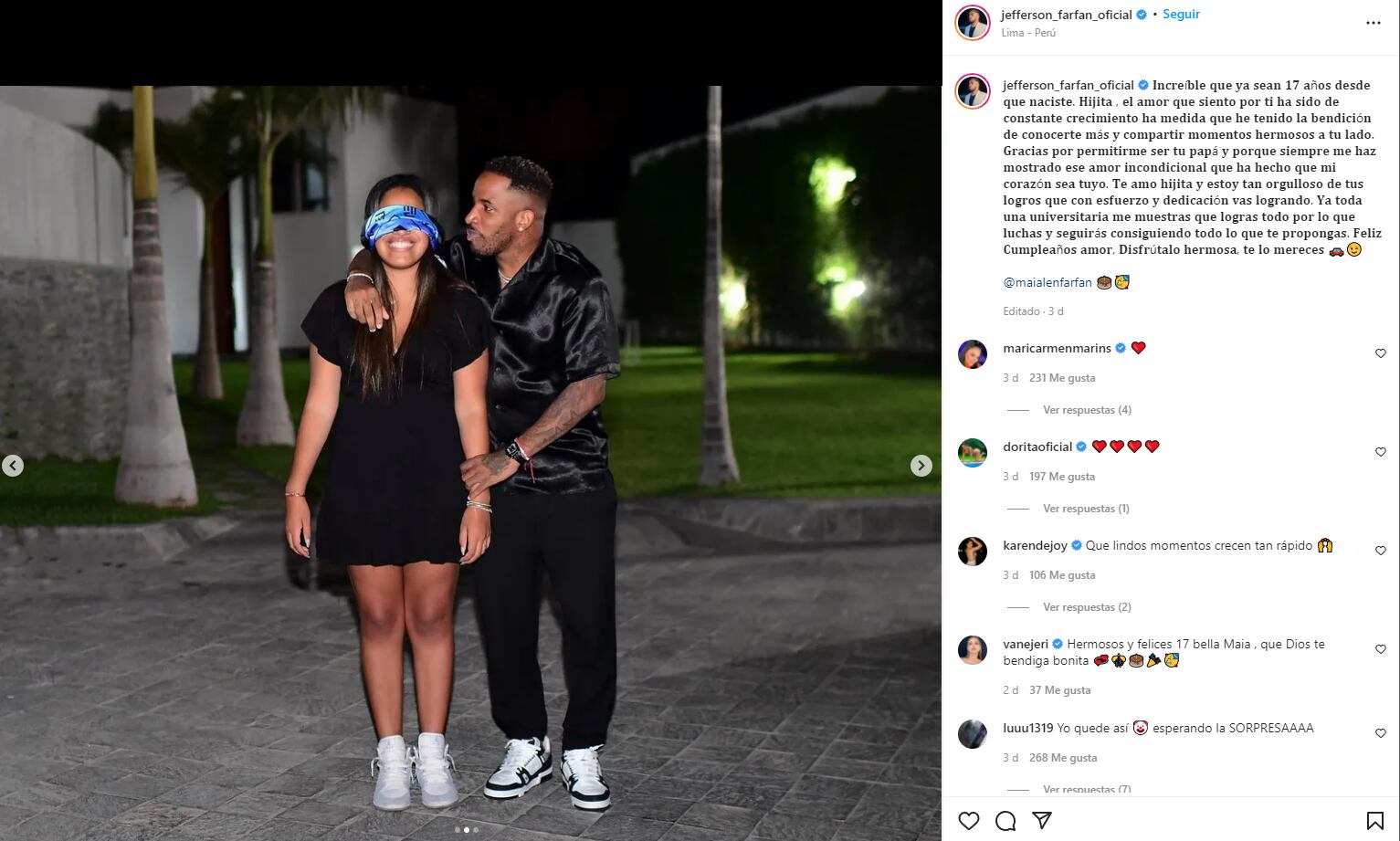 Jefferson Farfan and his luxurious gift to his eldest daughter for her birthday.