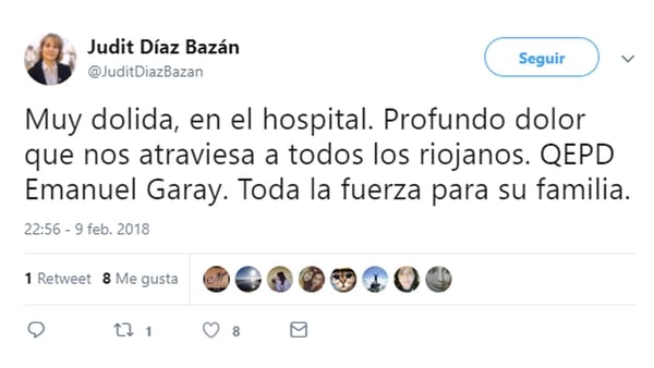 Twitter de la ministra Judit Díaz Bazán