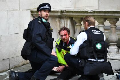 Un policía británico resultó herido (REUTERS/Dylan Martinez)