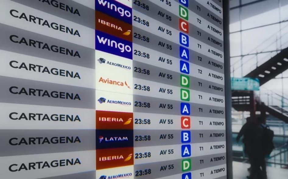Image of the new signage of the boarding gates at El Dorado airport in Bogotá - credit Aeropuerto El Dorado.