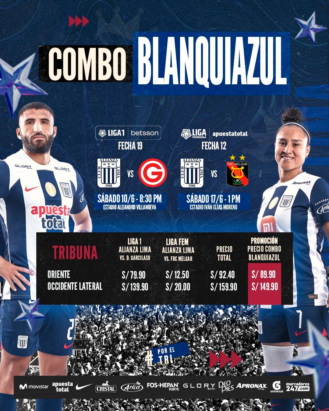Alianza Lima launched its 'blue and white combo' for its men's and women's teams.