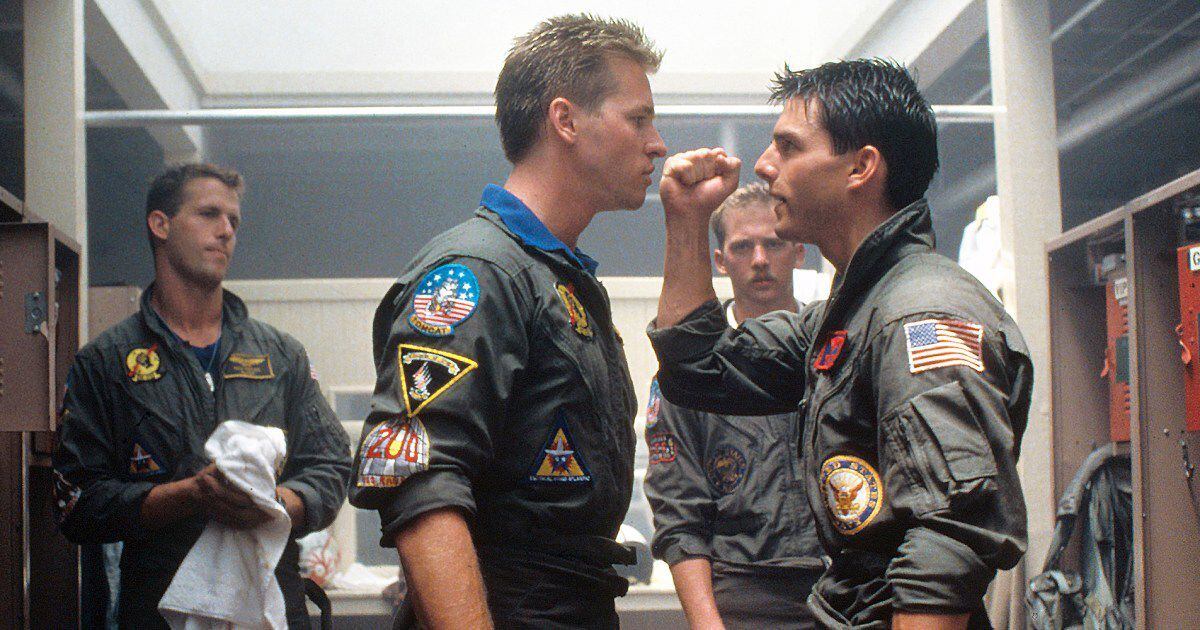 Val Kilmer y Tom Cruise en Top Gun