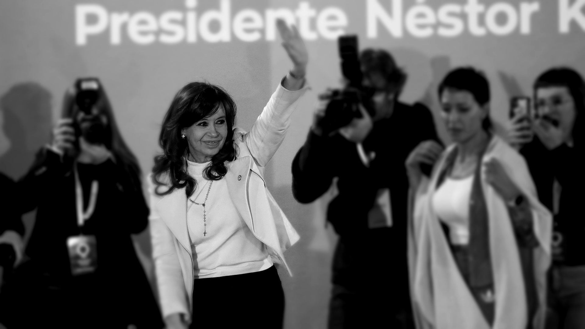Cristina Kirchner en Quilmes 2024 1920 blanco y negro