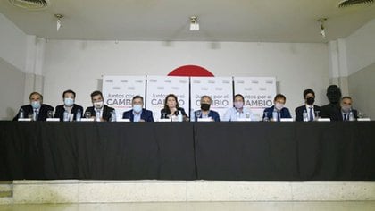 Conferencia de prensa de Juntos por el Cambio que impulsó la investigación de la AGN