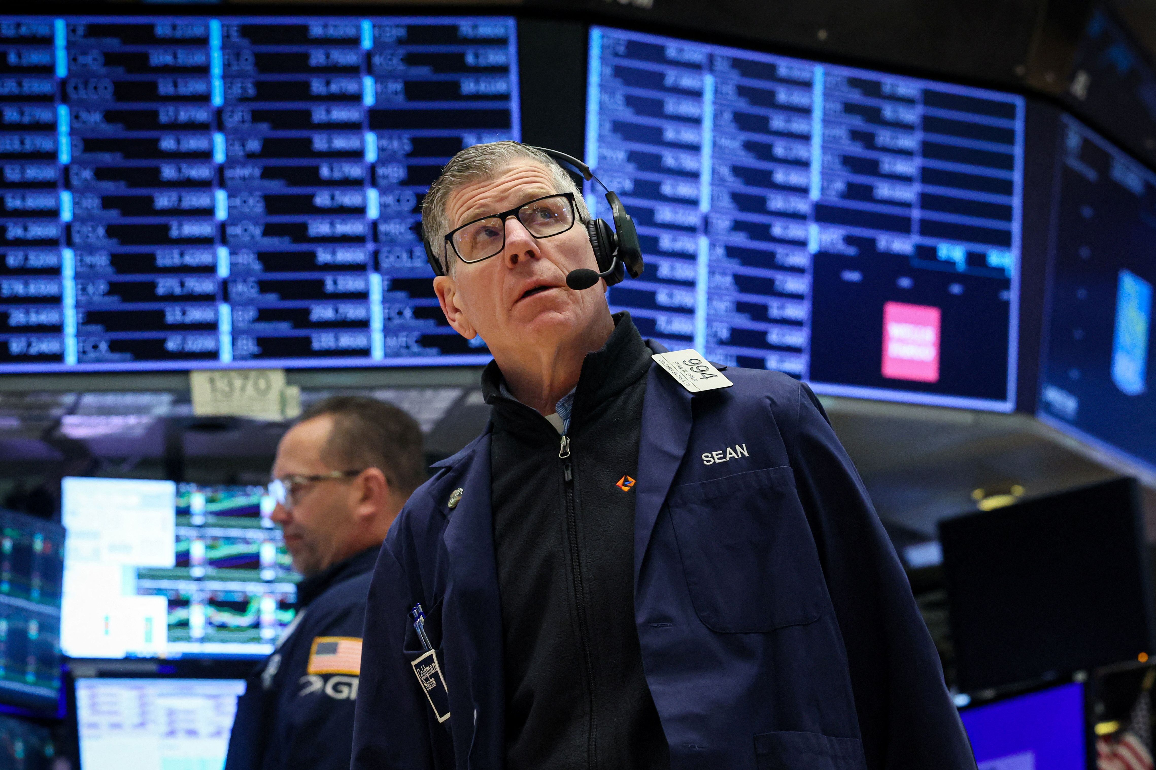 Traders work on the floor of the New York Stock Exchange (NYSE) in New York City, U.S., April 1, 2024. REUTERS/Brendan McDermid