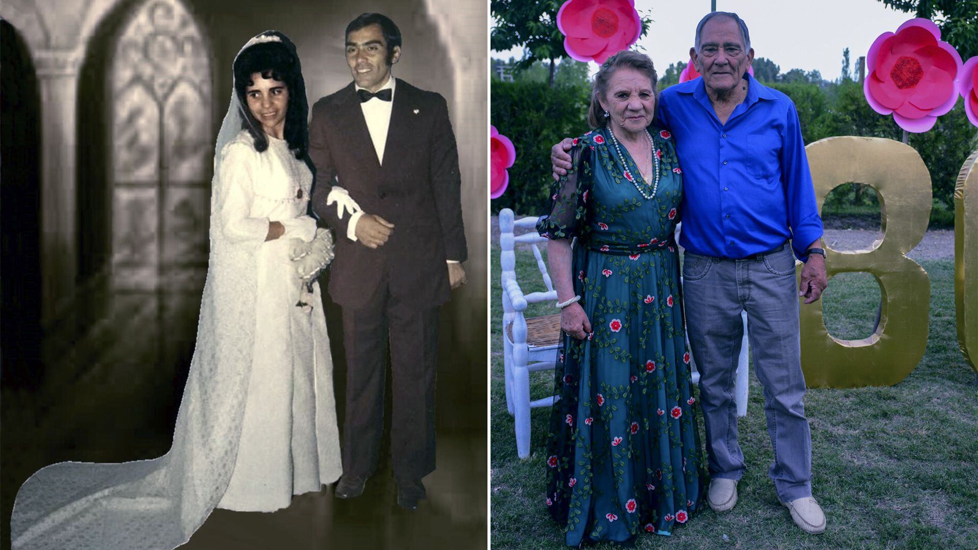 El día del casamiento y la fiesta de los 80 años de la mujer
