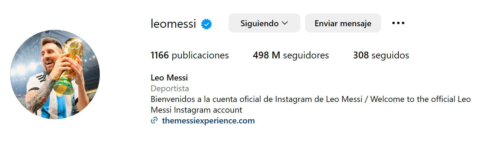 La nueva foto que eligió Lionel Messi en su Instagram