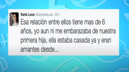 Karla Luna no se quedó callada y escribió en Twitter este mensaje