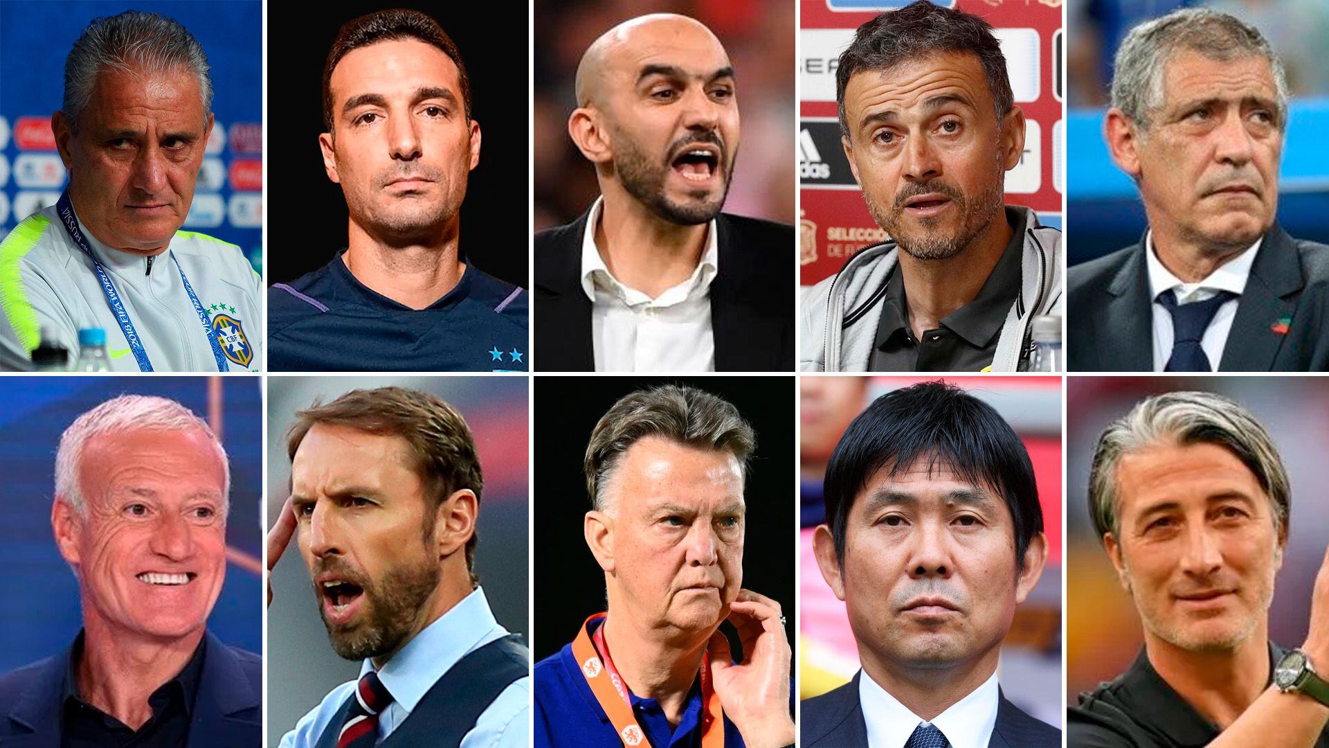 entrenadores actuales del mundial con la de su época de futbolistas